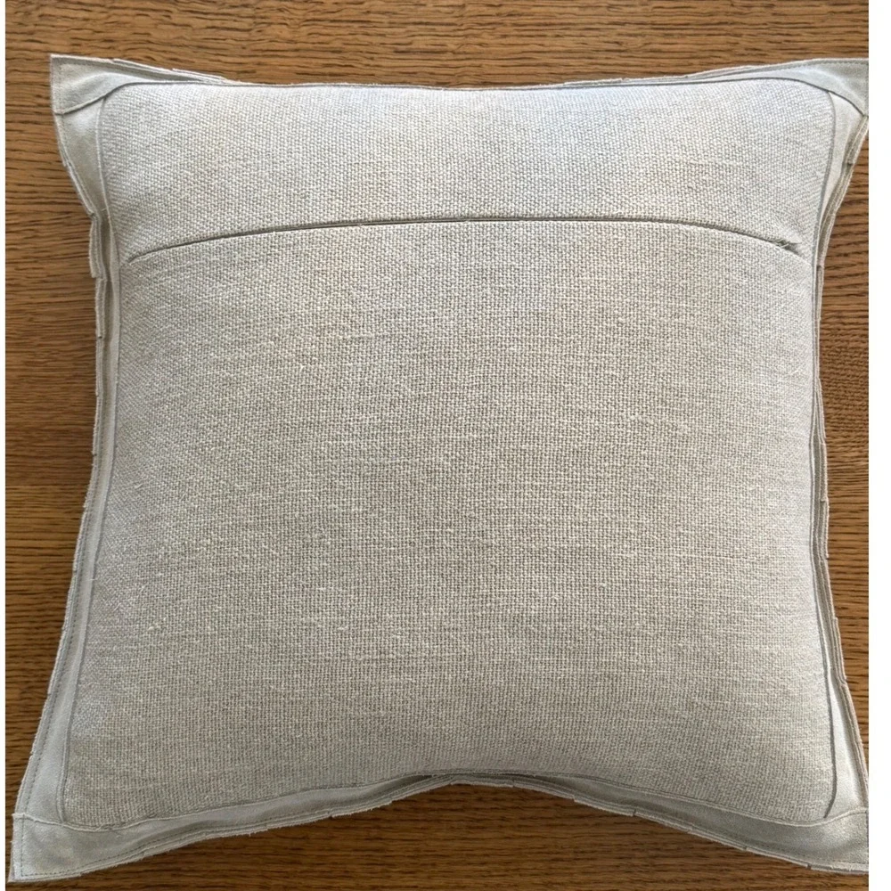 NWOT Pottery Barn 18x18 Woven Suede Leather Pillow w insert Basketweave Ret $120